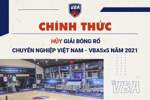 Hủy Giải bóng rổ chuyên nghiệp Việt Nam VBA 5x5 năm 2021