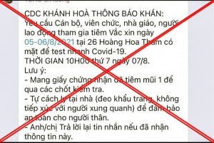 CDC Khánh Hòa bác tin yêu cầu người tiêm vaccine đi test nhanh nCoV