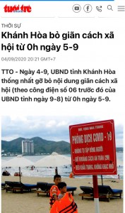 "Khánh Hòa bỏ giãn cách xã hội từ 0h ngày 5-9" là tin cũ từ năm 2020