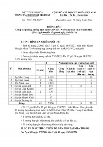 Thông báo công tác phòng, chống dịch bệnh Covid-19 trên địa bàn tỉnh Khánh Hòa (từ 12 giờ đến 17 giờ ngày 10-9)