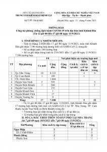 Thông báo công tác phòng, chống dịch bệnh Covid-19 trên địa bàn tỉnh Khánh Hòa (từ 12 giờ đến 17 giờ ngày 11-9)