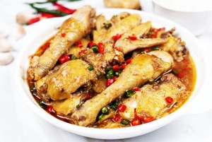 Gà hấp cay