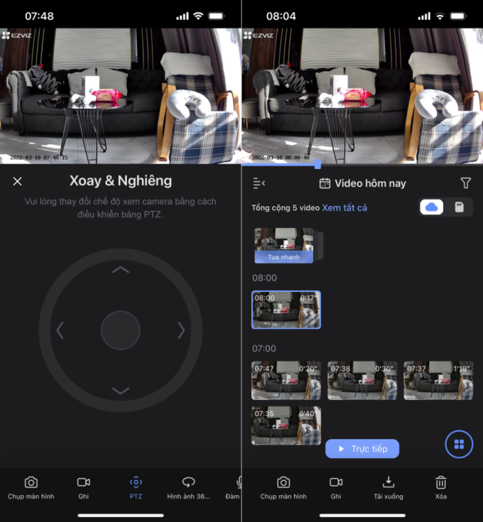Người dùng có thể chụp ảnh, lưu trữ, bảo vệ và chia sẻ video thông qua ứng dụng Ezviz.