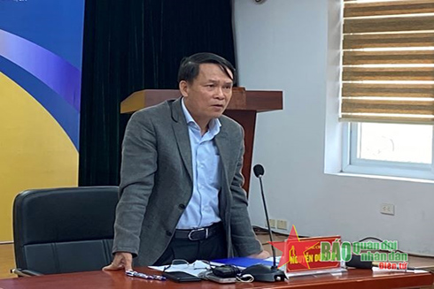 Nhà báo Nguyễn Đức Lợi thông tin về Hội Báo toàn quốc năm 2022.