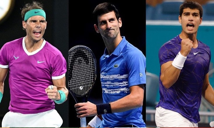 Từ trái quá: Nadal, Djokovic và Alcaraz - 3 ứng viên hàng đầu cho chức vô địch Madrid Open