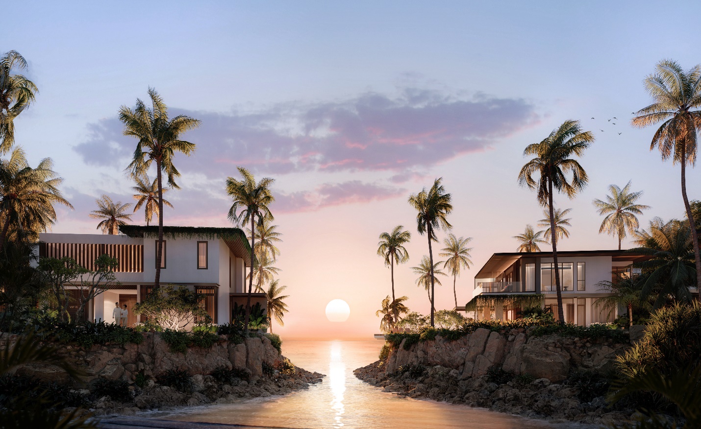 Những dinh thự triệu đô của Gran Meliá Nha Trang được đánh giá cao nhờ vào tầm nhìn bao trọn hoàng hôn tuyệt mỹ trên vịnh biển đẹp nhất Việt Nam.
