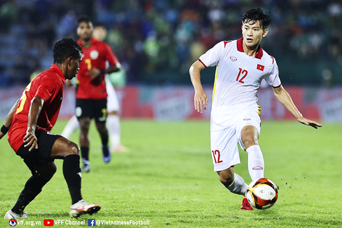 U23 Việt Nam trong trận đấu với U23 Timor Leste. Nguồn: vff