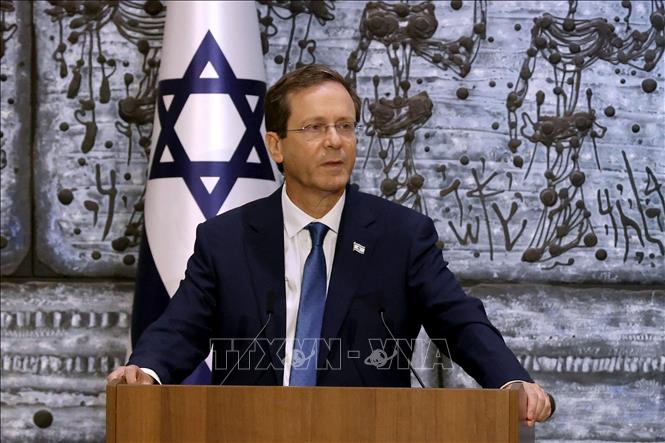 Tổng thống Israel Isaac Herzog tại một cuộc họp báo ở Jerusalem. Ảnh: AFP/TTXVN