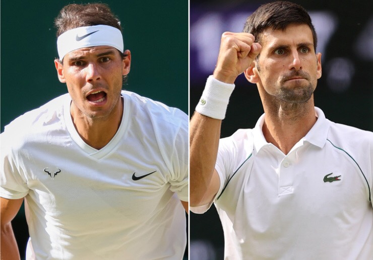 Nadal (trái) tăng hạng, Djokovic rớt xuống vị trí thứ 7 mặc dù vô địch Wimbledon.